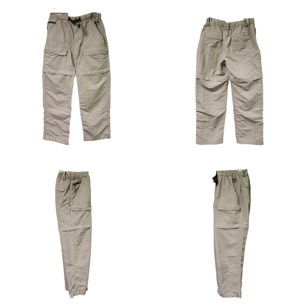 The North Face Men's Nylon Baggy Zip off Convertible  Cargo Pants Beige Sz Med